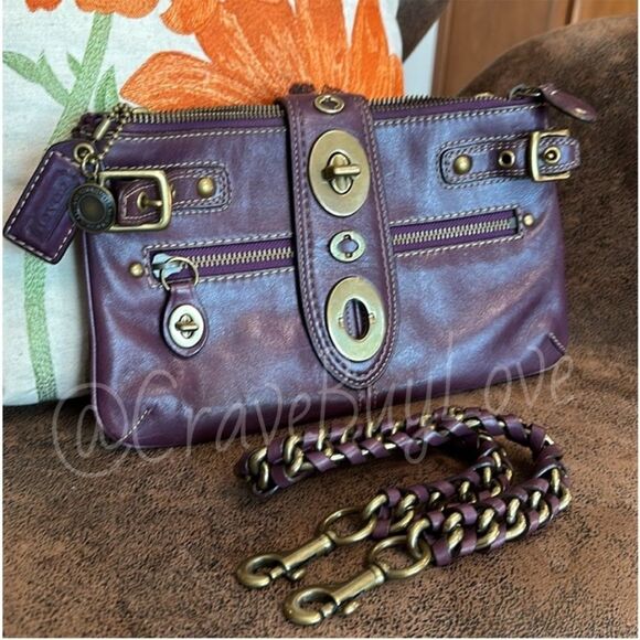Coach Handbags - COACH LEGACY BRIDGET 2008 LIMITED EDITION TURNLOCM LEATHER BAG PURPLE 11622 VGUC